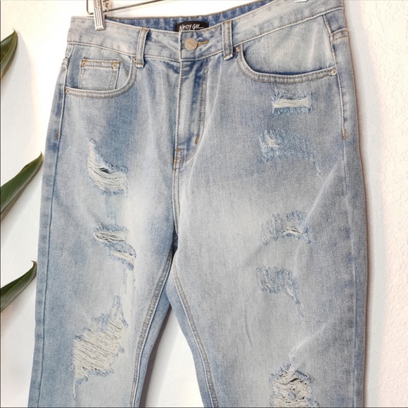 Nasty Gal Distressed Mom Jeans - Picture 4 of 7